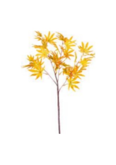 Yapay Bitki Çatallı Akçaağaç Dalı Sarı-turuncu 80 Cm. Çok Renkli