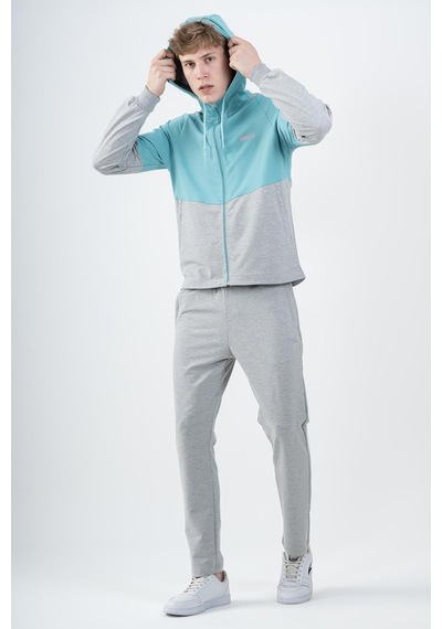Maraton Sportswear Comfort Erkek Kapşonlu Dar Paça Reglan Kol Basic Turkuaz Eşofman Takımı 22309-turkuaz Turkuaz