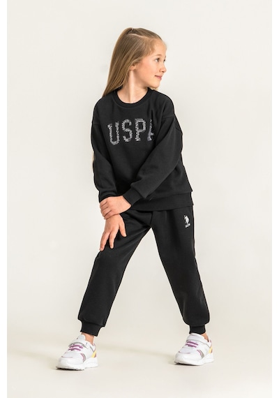 U.S. Polo Assn. Kız Çocuk Nakışlı Siyah Uzun Kol Eşofman Takımı Us2723-c-v3 Us2723-c-v3