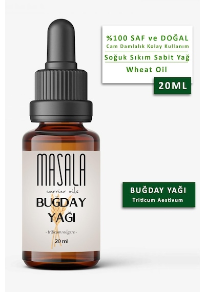Masala Buğday Yağı 20 ML Soğuk Pres (Wheat Carrier Oil)