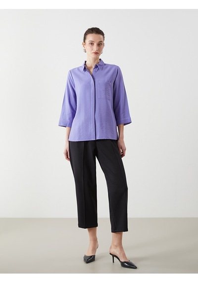 Lcwaıkıkı Classic Mavi Loose Fit Kadın Gömlek