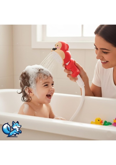 Bluefox Sevimli Hayvan Figürlü Bebek Duş Başlığı Annelerin Yardımcısı Eğitici Banyo Oyuncağı, Kolay Kur