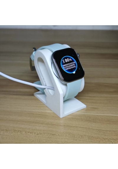 Hw Fit 4 / Fit 4 Pro / Watch 5 Uyumlu Akıllı Saat Masaüstü Şarj Standı & Kablo Tutucu - Beyaz