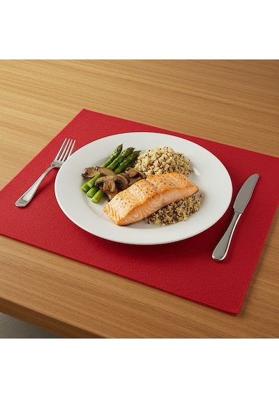 2 Adet Keçe Amerikan Servis Supla 33x44 Cm Kırmızı