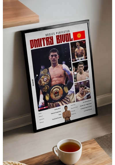 Dmitri Bivol Boks Siyah Ahşap Çerçeveli Poster, Dekoratif Dövüş Duvar Tablosu