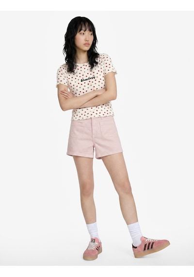 Koton Cep Detaylı Normal Bel Pamuklu Slim Fit Mini Şort Pembe 6sal40132mw Gül