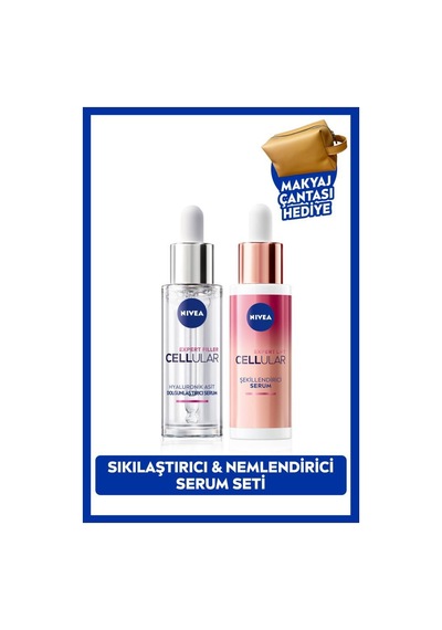 Cellular Expert Lift Retinol Alternatifi Serum 30ml Ve Nemlendirici Serum 30ml, Makyaj Çanta Hediye