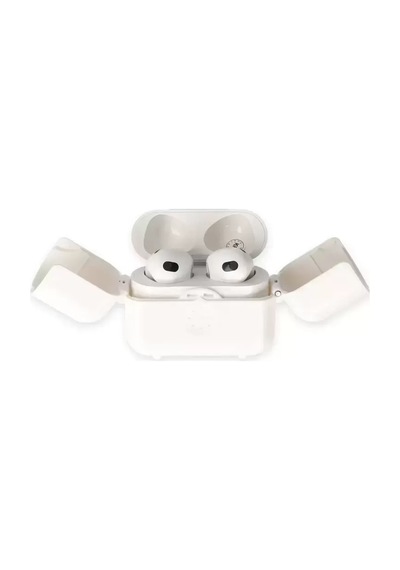 Newface Apple Airpods uyumlu3 3.nesil Basmalı Kılıf - Beyaz Çok Renkli