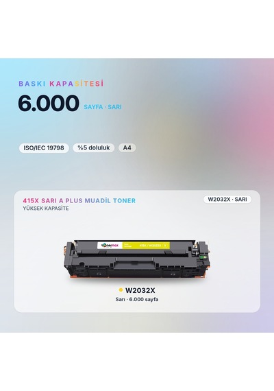 Hp 415x W2032x Sarı Uyumlu Toner A Plus / Color Laserjet Pro M454 / M479 Enterprise M455 / M480