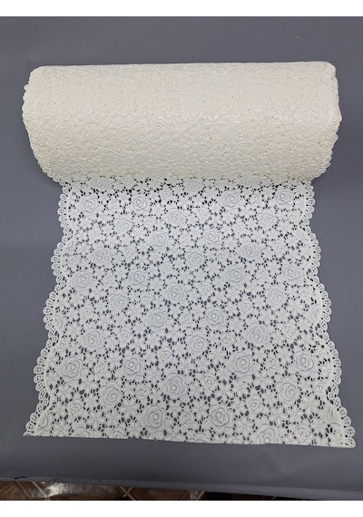 Pvc Küpür Dantel Raf Ve Dolap Örtüsü Runner Krem 35 Cm Eninde Kprl35-4 35 X 300