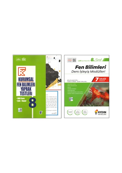 Kurmay 8. Sınıf Kurumsal Yaprak Test+aydın Ders İşleyiş Modülleri Fen Bilimleri 2 Kitap