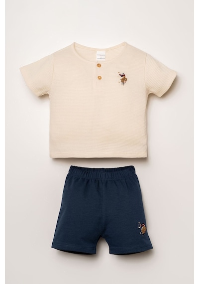 U.s. Polo Assn. Erkek Bebek Krem Şort Takım Krem