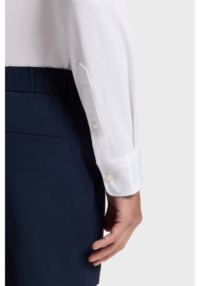 Boss Logolu Slim Fit Uzun Kollu Gömlek Erkek Gömlek 50567146 100 Beyaz