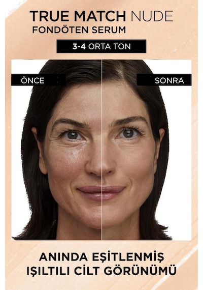 L'Oreal Paris True Match Nude Serum Fondöten 3-4 Light Medium