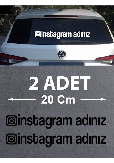 Kişiye Özel İnstagram Adresi Sticker - İnstagram Sosyal Medya Sticker - Araba Oto Motosiklet Karavan Sticker 00062 20 Cm