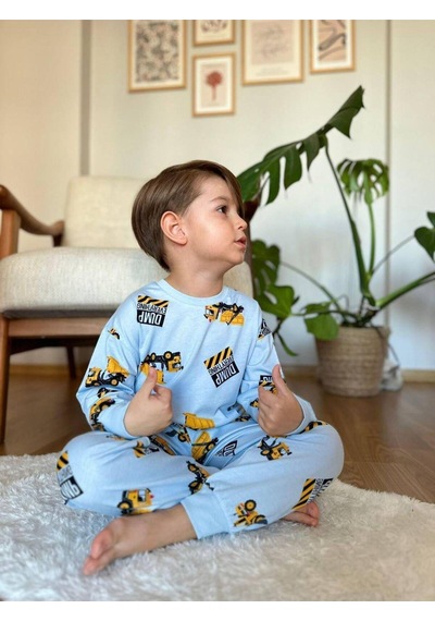 Erkek Çocuk Pamuklu Pijama Takımı Çok Renkli
