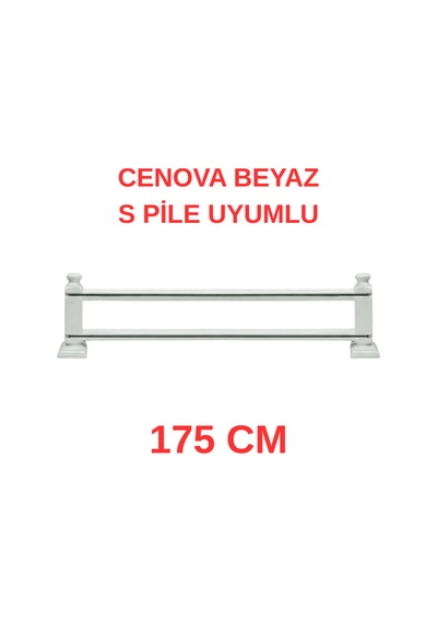 Cenova S Pile Ve Perde Düğmesi Uyumlu Çetray Çift Raylı Modern Ahşap Rustik Beyaz 175 Cm Beyaz