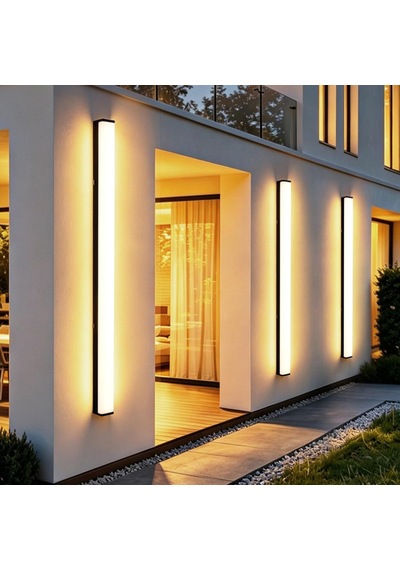 Tr Uzun Dış Mekan Duvar Lambası Led Alüminyum Ip65 Su Geçirmez Modern Duvar Lambası Villa Teras Bahçe Koridor Mer