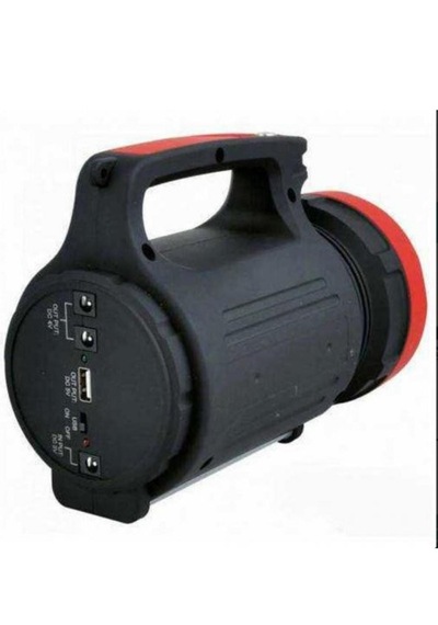 Rt-2886 Usbli 5 Watt Power Ledli 2 Km Mesafeli El Feneri Kırmızı - Siyah
