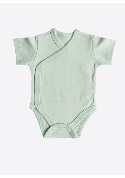 KitiKate Organik Cute Bunny 3'lü Kruvaze Kısa Kol Body Pembe