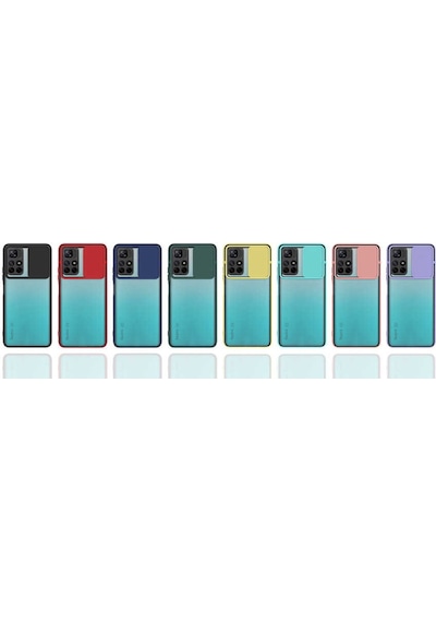 Noktaks - Xiaomi Uyumlu Xiaomi Poco M4 Pro 5g - Kılıf Slayt Sürgülü Arkası Buzlu Lensi Kapak - Siyah
