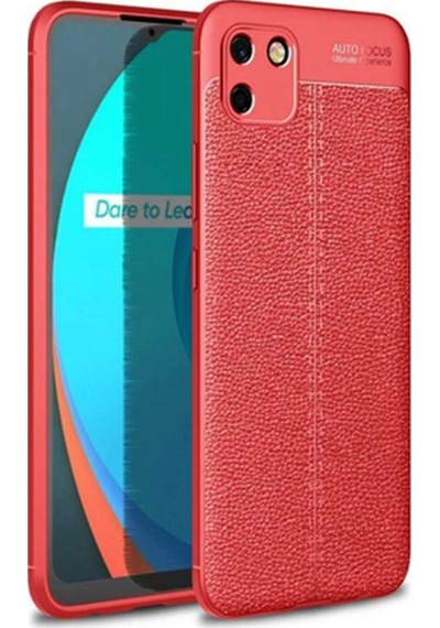 Sptmgldı Newface Realme C11 Kılıf Auto Focus Kapak - Kırmızı