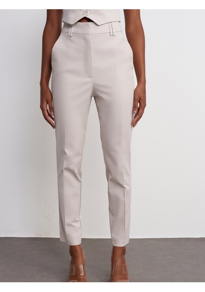 Dilvin Slim Fit Yüksek Bel Pantolon Taş