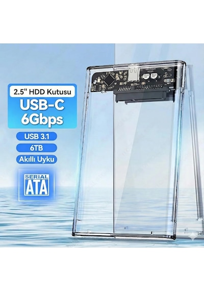 Xray-9201 2.5" Şeffaf Sata 3.0 Hdd/ssd To Usb 3.1 Harici Disk Kutusu 6tb,uasp, Trım Destekli