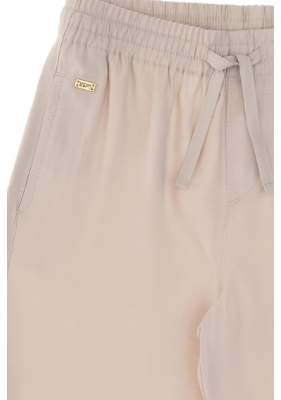 U.S. Polo Assn. Kız Çocuk Bej Loose Fit Modal Karışımlı Kanvas Pantolon 50309120-VR011
