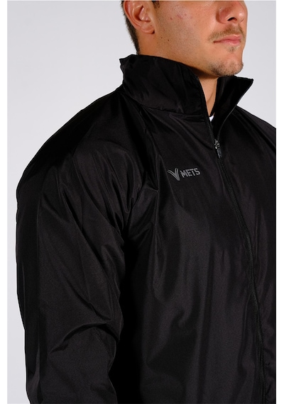 Mets Strike - Unisex Siyah Astarlı Spor Yağmurluk - 60YĞM08 Siyah