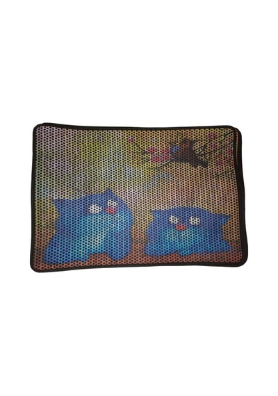 Nanbell Büyük Elekli Çift Katlı Kedi Kumu Paspası 75x59 Cm Desenli No:13