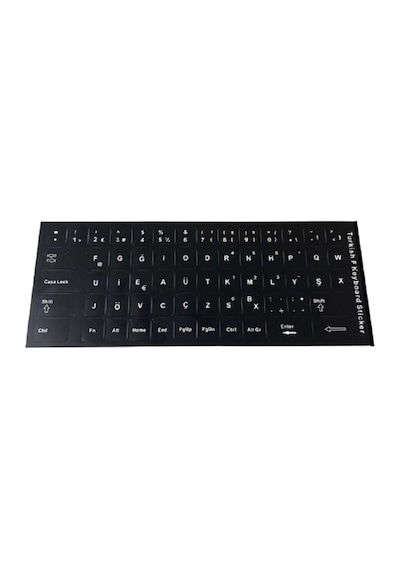 F Klavye Sticker Türkçe Klavye Yapışkan Harf Dizilimi Siyah, Standart, Drwlfskt, Siyah, Erkek