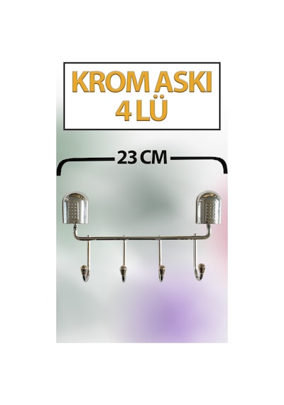 Krom Askı 4 Lü 23 Cm Uzunluğunda Gümüş