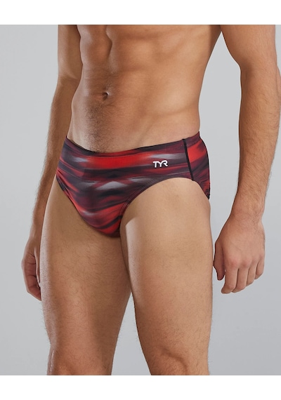 Tyr Durafast Lite Erkek Brief Mayo - Techno Wave Kırmızı - Siyah
