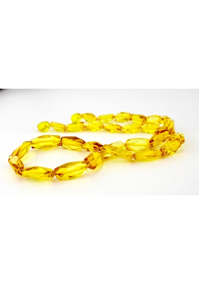 Kehribar Kolye Silindir Özel Tasarım Ambergold Kly19-23 Çok Renkli