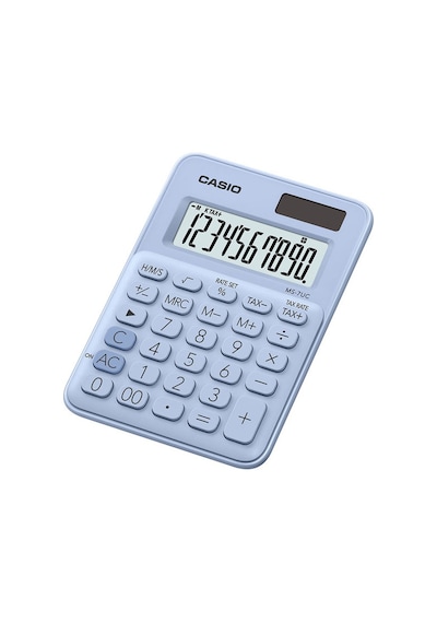 Casio MS-7UC-LB Renkli Masaüstü 10 Hane Hesap Makinesi