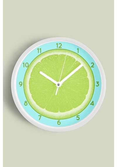 Lime Modern Tasarım Duvar Saati - 30cm - Önü Camlı Beyaz Kasa - Sessiz Mekanizma Beyaz