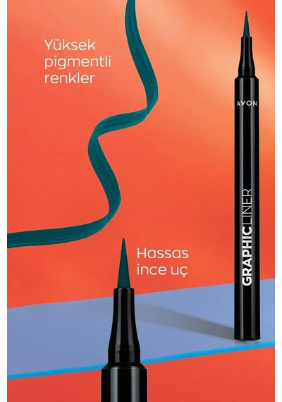 Avon Graphic Liner Keskin Uçlu Likit Eyeliner Sea Emerald