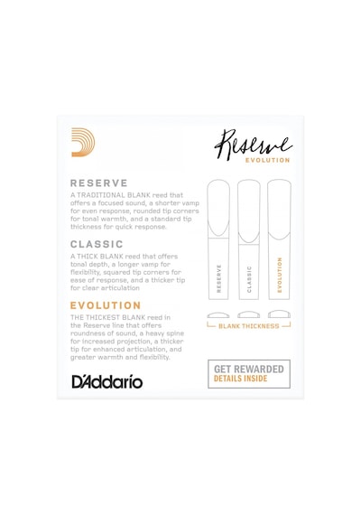 D'addario Dce10355 Reserve Evolution Bb Klarnet Kamışı No: 3.5+ Profesyonel - 10'lu Paket Kalın Uçlu Profesyonel Kamış Ve Üstün Direnç