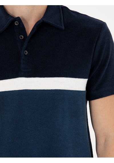 Lacivert Slim Fit Polo Yaka T-shirt