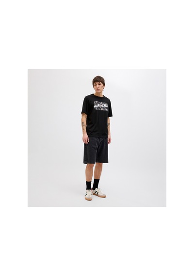 Jack & Jones Bisiklet Yaka Siyah Erkek T-shirt 12269324 Jjhawaıı Shape Tee Ss Crew