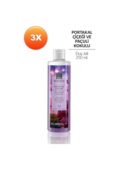 Senses Oriental Escape Portakal Çiçeği Ve Paçuli Kokulu Duş Jeli 250ml Üçlü Set Fresh