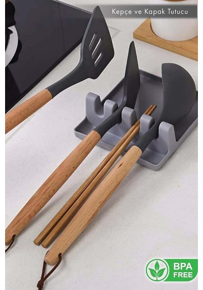 Kepçe Kaşık Ve Kapak Tutma Aparatı Çok Renkli