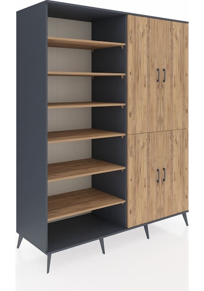 Kronos Gardrop 8 Raflı 4 Kapaklı 2 Askılı 176x59x221 Antrasit-çam Çam Kronos Gardrop 8 Raflı 4 Kapaklı 2 Askılı 176x59x221 Antrasit-çam Çam