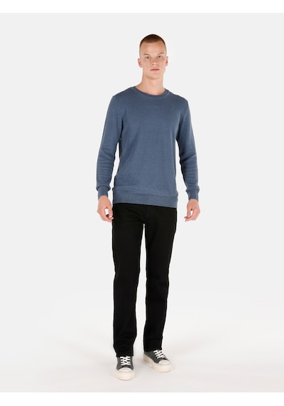 Colin's Colins Regular Fit Bisiklet Yaka Normal Kesim Mavi Erkek Kazak Cl1046786 İndigo