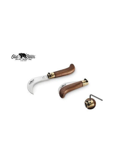 Antonini Old Bear 7,5cm Ceviz Ağacı Saplı Budama Kamp Çakısı Açık Kahverengi