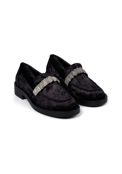 Bestello Taşlı Termoplastik Loafer 281-9038 Kadın Ayakkabı Siyah