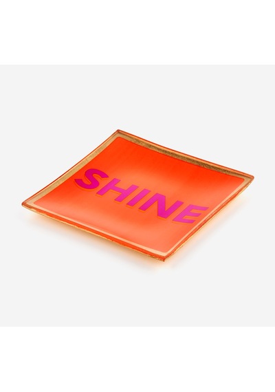 Turuncu Cam Shine Dekoratif Tabak 10x0,8x10 Cm