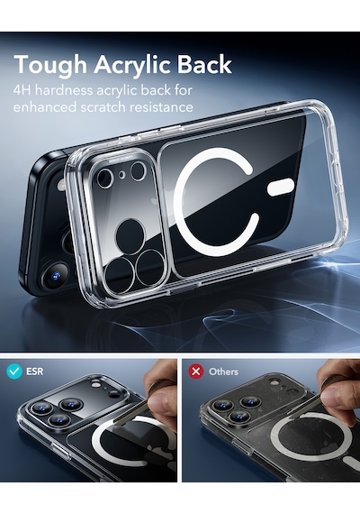 Esr Apple Uyumlu iPhone 17 Pro Max Classic Hybrid Magsafe Kılıf - Kamera Kontrol Buton - Şeffaf Şeffaf