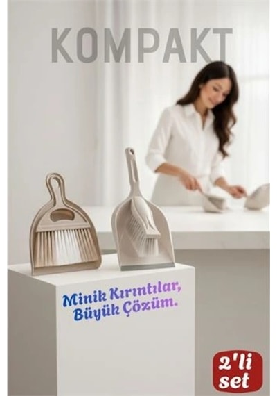 Mey İthalat Profesyonel 2'li Fırça Faraş Seti El Süpürgesi & Mini Kürek Toz Toplama Seti